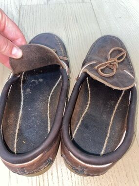 Brown Leather Moccasin Loafers - Thick Suede